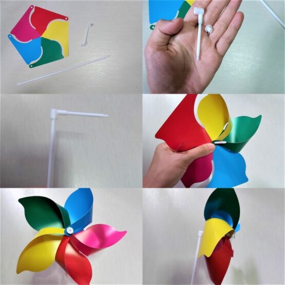10x DIY Rainbow Windmill Pinwheel - Image 3