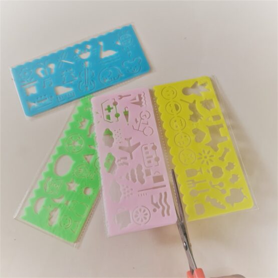 12x Stencil Shapes Drawing Template Ruler - Image 3