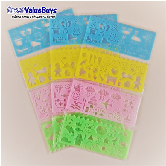 stencil shapes drawing template ruler stationery kids goodie bag
