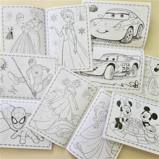 6x A5 Cartoon Stickers Colouring book - Image 3