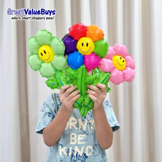 10x Flower Foil Balloons